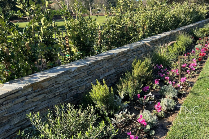 Garden Renovation project wall and shrubs