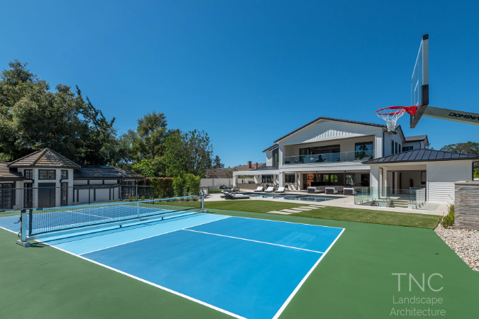 Luxury Living project pickleball and basketball court