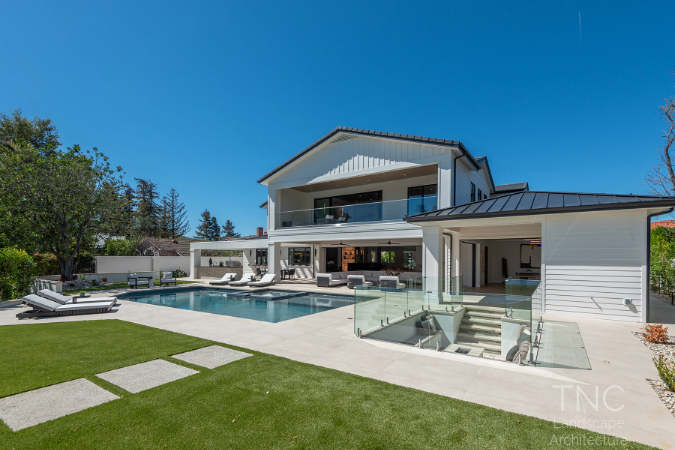 Luxury Living project fire pit and pool area