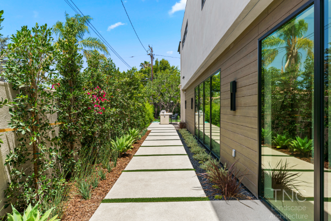 Santa Monica Contemporary project side yard